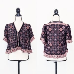 🦋LAST🦋 NWT Tulle & Batiste Amira Cropped Blouse, Size XS